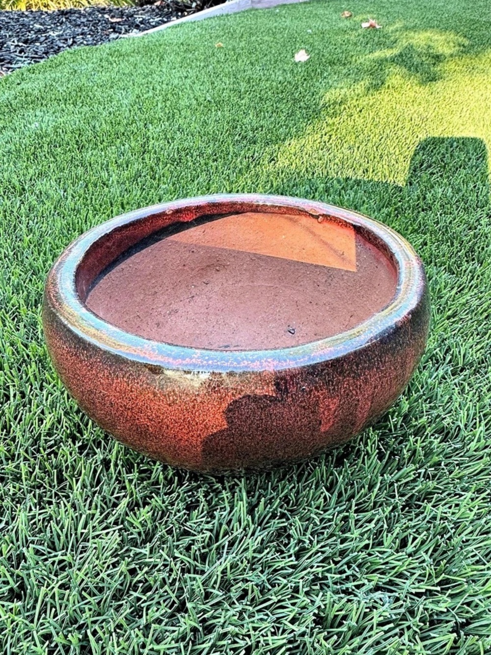 Vintage Glazed Ceramic Bonsai Succulent Planter Brown & Terracotta